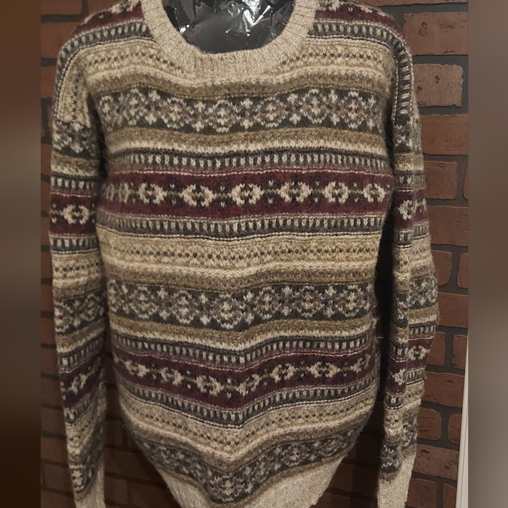 Woolrich Wool Fair Isle Sweater L Crewneck